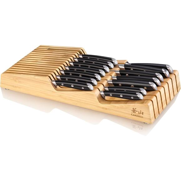 NWT Cangshan ALPS Series German Steel Forged 15-Piece w Bamboo Tray,BLk - Picture 1 of 9